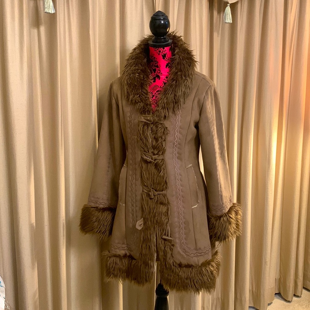 Like New Coat with Faux Suede n Fur
